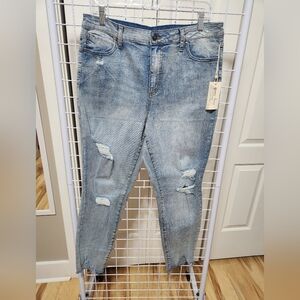 Grace & Lace Light Blue Distressed Skinny Jeans